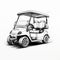 Intense Shading Golf Cart Sketch On White Background