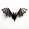 Intense Shadows: 3d Bat Flying Over White Background Stock Photo