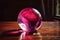 An intense shot of a magenta gl marble shimmering in the light. Trendy color of 2023 Viva Magenta.. AI generation