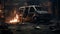 Intense Van Fire: A Zack Snyder-inspired, Nicolas Delort-style, Edgy Political Commentary
