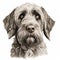 Intensely Detailed Schnauzer Portrait: White And Brown Dog Vector Image