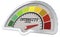 Intensity level measuring scale with color indicator