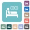Intensive care rounded square flat icons