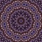 Intensive colors violet, blue, brown, white flowers circle lace form pattern