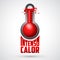 Intenso calor - intense heat spanish text, vector weather warning sign