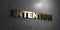 Intention - Gold text on black background - 3D rendered royalty free stock picture