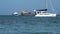 An inter-island ferry arriving at bequia