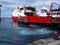 An inter-island ferry arriving at kingstown, st. vincent