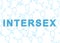 Inter sex text with transgender symbols on the background