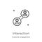 interaction icon vector from customer engagement collection. Thin line interaction outline icon vector illustration. Outline, thin