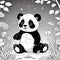 Interactive Coloring Page: 3D Panda\\\'s Playful Escapades