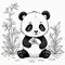 Interactive Coloring Page: Kids\\\' Imaginative 3D Panda Art