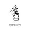 Interactive icon. Trendy modern flat linear vector Interactive i