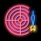 Interactive Kids Game Darts neon glow icon illustration