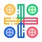 Interactive Kids Ludo Game Vector Thin Line Icon