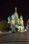 Intercession Cathedral in night. Moscow, Russia