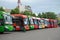 Intercity buses at the bus station of the city of Vungtau