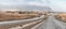 Intercity route passing near the foot of the Red Mountains in the south of Jordan, not far from Maan city