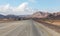 Intercity route passing near the foot of the Red Mountains in the south of Jordan, not far from Maan city