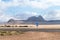 Intercity route passing near the foot of the Red Mountains in the south of Jordan, not far from Maan city