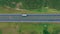 Intercity Speed Highway With Moving Truck With Cargo Aerial View