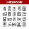 Intercom Communication Collection Icons Set Vector