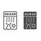 Intercom door system line and solid icon, smart home symbol, Remote control person recognition house device vector sign
