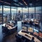 Interconnected Markets: Vibrant Trading Floor in Modern Office Space