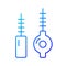 Interdental brushes gradient linear vector icon