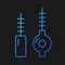 Interdental brushes gradient vector icon for dark theme