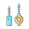 Interdental brushes RGB color icon