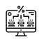 interest accrual on current account balances line icon vector illustration