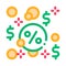 Interest-Free Loans Icon Vector Outline Illustration