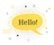 Interesting facts bubble symbol. Banner or sicker with word hello. Social media faq banner with speech bubble. Vector
