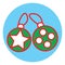 Interesting green christmas tree decorations, icon