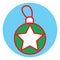 Interesting green christmas tree star decoration, icon