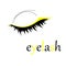 Interesting incredibly beautiful logo for beauty salon. eyelashes and eye makeup on a white background..
