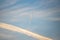 Interesting long strip of condensation in the sky. Airplane contrail