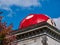 Interesting red mushroom shape roof of the University of Toronto Students\' Union