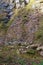 Interesting rock formations and creek. In the Glasenbach gorge, Salzburg, Austria.