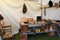 Interesting scene of typical shop set at reenactments, Fort Ontario, New York, 2016