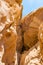 Interesting shapes of caves, rocks, cliffs of ancient cooper mines canyons and mountains range in Timna National Park