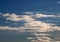 Interesting shapes of white clouds in blue sky