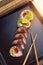 interesting sushi rolls served in an appetizing way