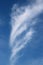 Interestingly shaped wispy feathery white cloud