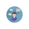 interests flat icon. avatar with interests flat icon with long shadow