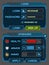 Interface buttons set for space games or apps