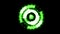 Interface Data Loader Green Glow Circular Round with Light Rays. Alpha Channel included.