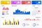 Interface elements. Dashboard statistic and analytics visualization design for mobile application or business