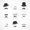 Interface elements mustaches hats and glasses